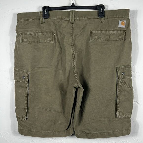 🔥🔥 CARHARTT Army Green Cargo Shorts Relaxed Fit Men Size 42 - PERFECT - Picture 4 of 8